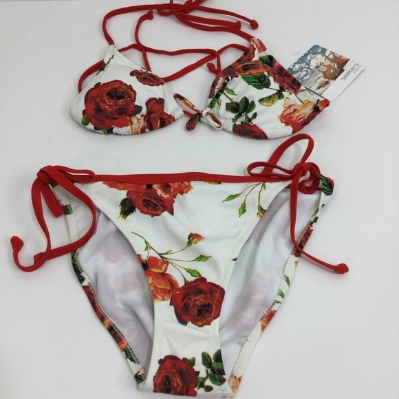Seekers Australia Rose Print Halter Neck Two-Piece Bikini Swimsuit M NWT A83003 - Picture 8 of 8